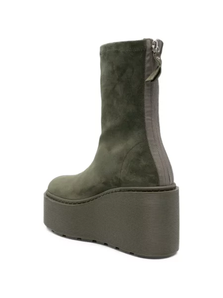 Botine Vic Matié din piele de căprioară cu platformă verde