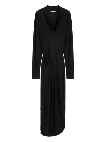 Rochie Lemaire cu decolteu în V drapată de costum negru