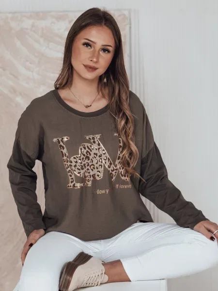 Bluzka one size LOVEGLOW ciemnobrązowa Dstreet