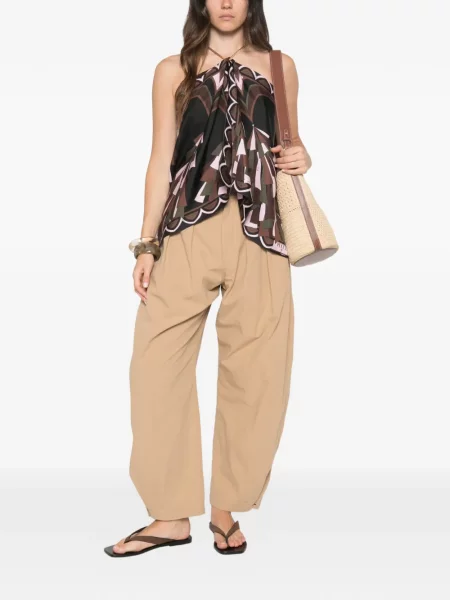 Top Pucci cu imagine cu gât halter negru