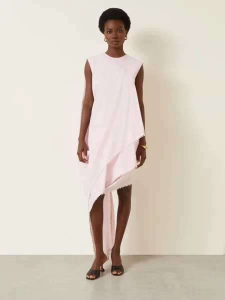 Jacquemus Koktejlové Šaty La Robe Traversin V Zavinovacím Stylu světle růžová