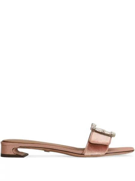 Sandale Dolce & Gabbana cu cataramă de cristal roz