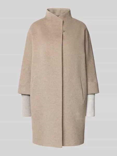 Płaszcz z żywej wełny ze stójką Icons Cinzia Rocca beżowy