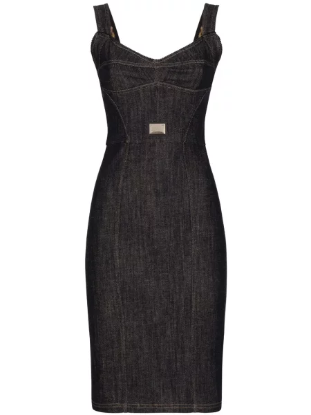 Sukienka jeansowa Dolce And Gabbana do kolan garniturowa czarna