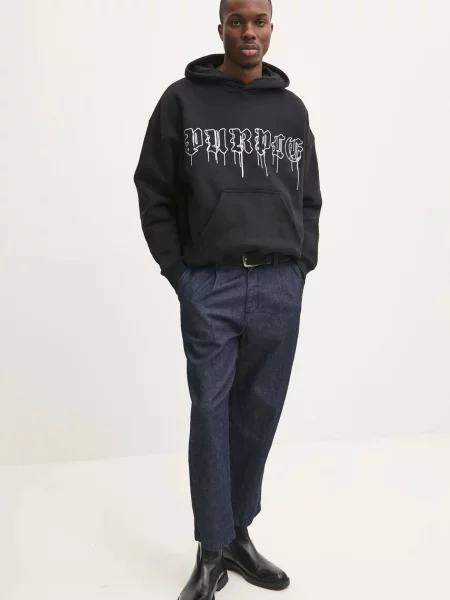 PURPLE BRAND bluza HWT FLEECE PO HOODY z kapturem z aplikacją czarny