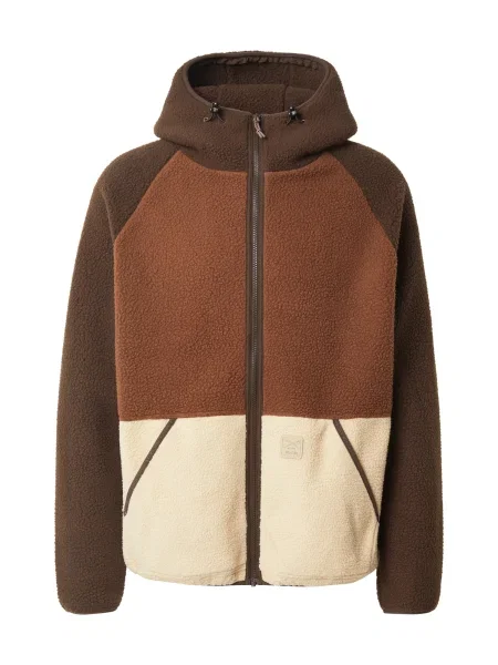 Iriedaily Jachetă fleece Quentin / maro / maro închis bej