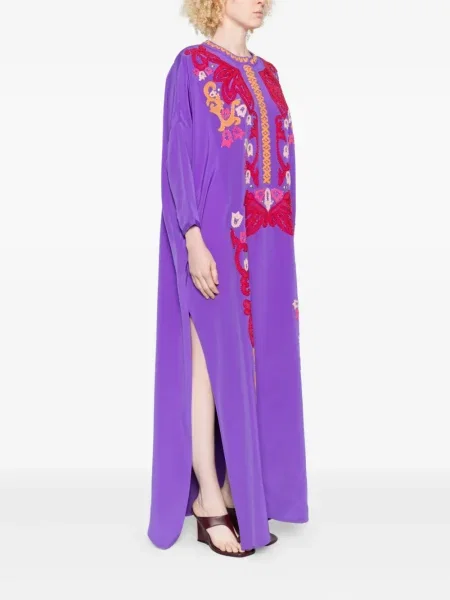 Rochie maxi Pucci cu broderie de mătase de costum violet