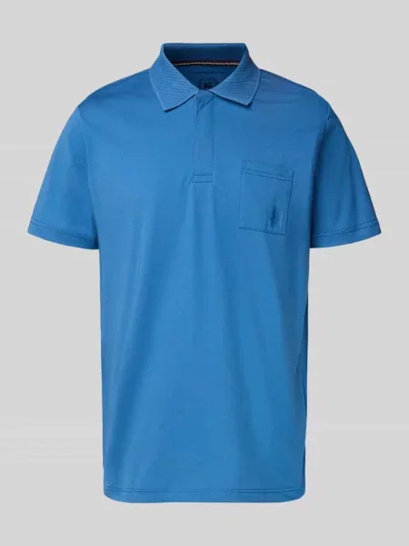 Koszulka polo o kroju regular fit z kieszenią na piersi Lerros