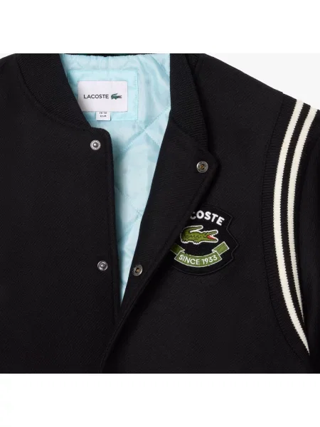 Lacoste Kurtka Uniwersytecka Z Wełny Premium czarna