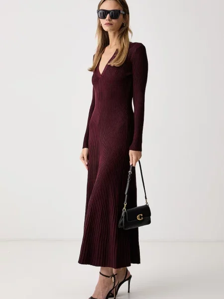 Bardot rochie tricotată cu vâscoză