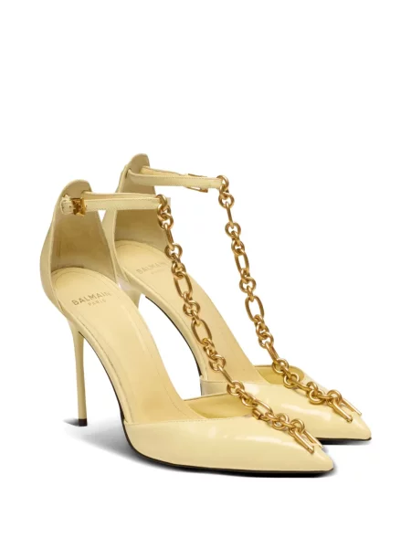 Pantofi cu toc Balmain galben
