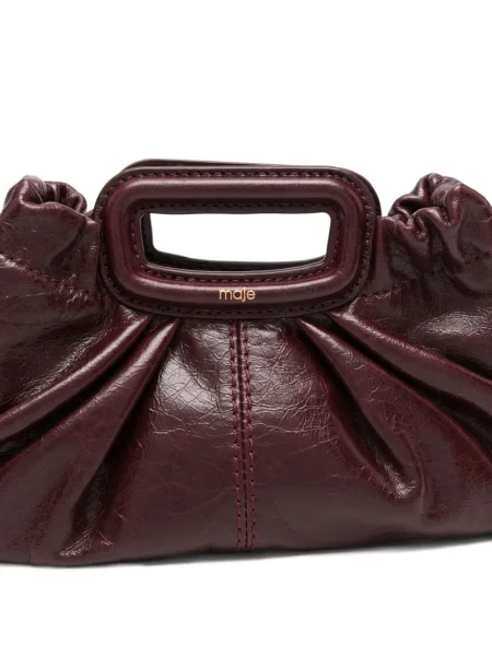 Mini geanta de piele Maje din piele mini roșu
