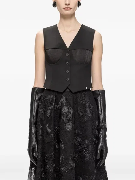 Vestă Nissa din satin negru