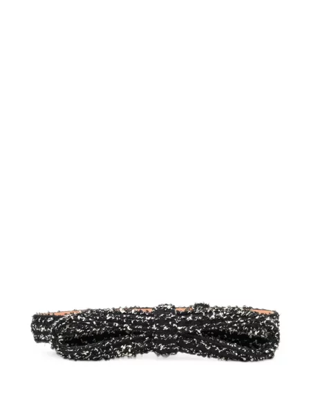 Curea Carolina Herrera cu funde din tweed negru