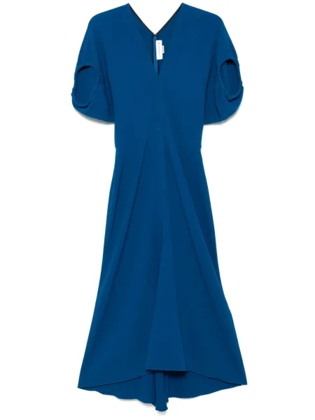 Sukienka midi Victoria Beckham do kolan garniturowa niebieska