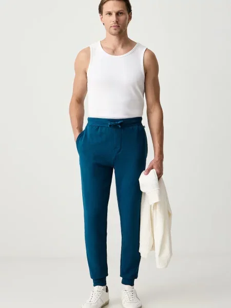 BOSS tepláky Waffle Pants Cuff fialové
