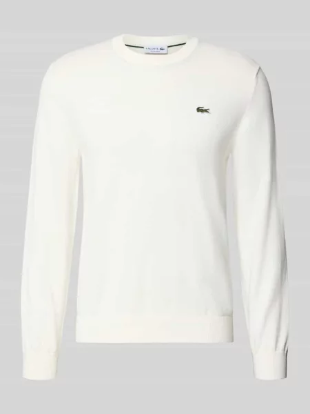 Sweter o kroju regular fit z mieszanki bawełny Lacoste biały