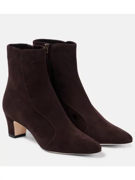 Cizme scurte Manolo Blahnik din piele de căprioară maro