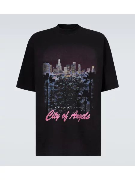 Jersey majica Balenciaga s potiskom črna