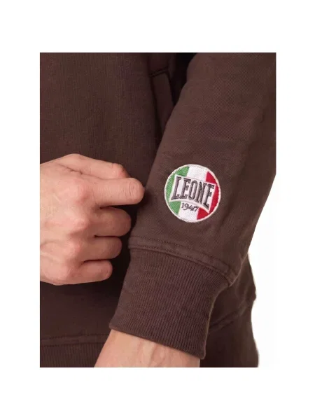 Mikina na zips Leone 1947 hnedá