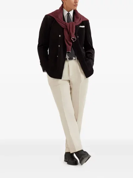 Sacou Brunello Cucinelli de catifea cord negru
