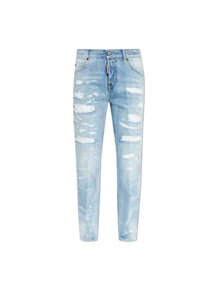 Jeansy Dsquared2 typu teddy niebieskie