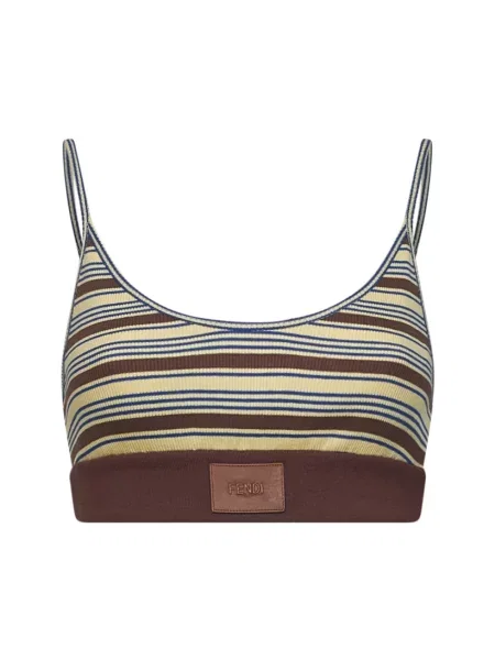 Top Fendi w paski z paskiem