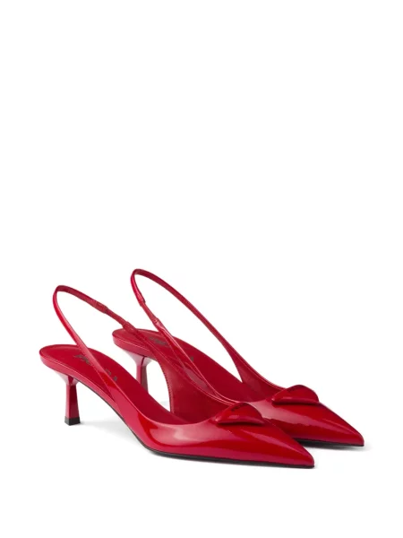 Pantofi cu toc Prada slingback roșu