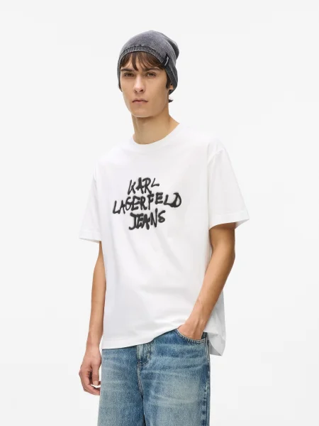 KARL LAGERFELD JEANS Tricou negru alb