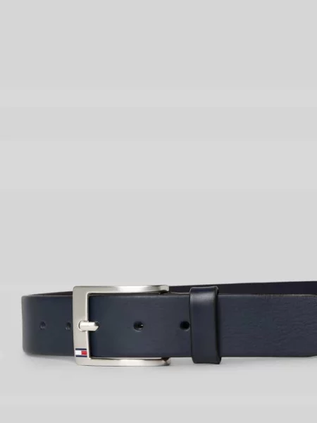 Nowy skórzany pasek „New Aly” Tommy Hilfiger granatowy