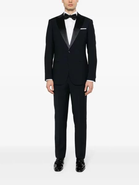 Vilnonis kostiumas vienakrūtis kostiumas Giorgio Armani mėlyna