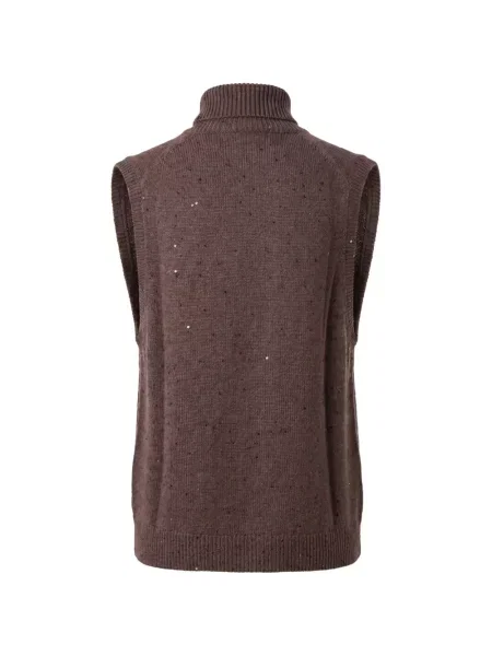 Pulover Brunello Cucinelli cu paiete maro