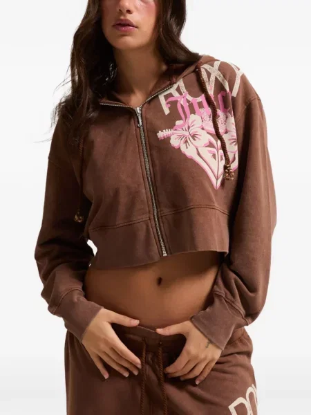 Hanorac cu glugă Juicy Couture cu imagine maro