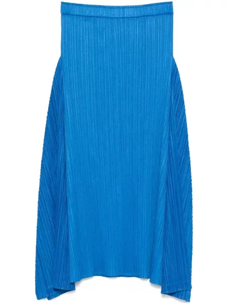 Fusta plisata Pleats Please Issey Miyake plisată până la genunchi albastru