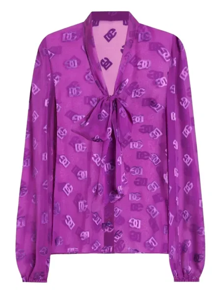 Cămașă Dolce & Gabbana din jacard violet