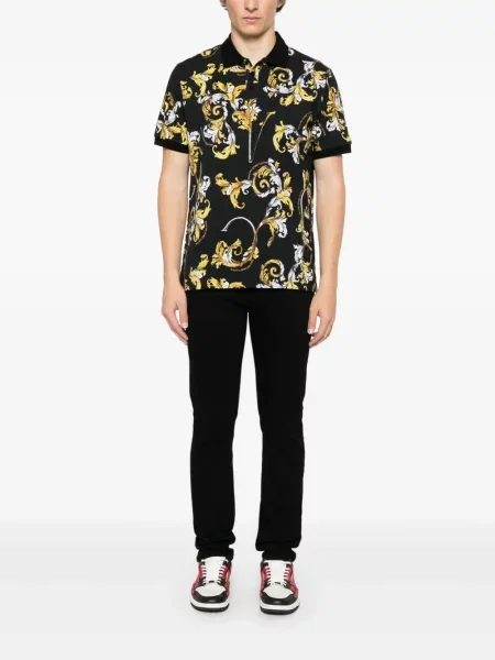Raštuota polo marškinėliai Versace Jeans Couture juoda