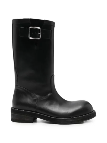 Botine Ann Demeulemeester din piele cu cataramă negru