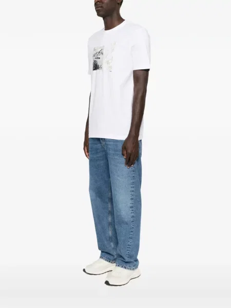 Tricou Boss cu imagine alb