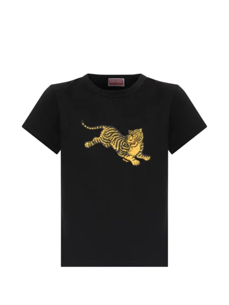 Tricou Kenzo cu imagine cu dungi de tigru negru