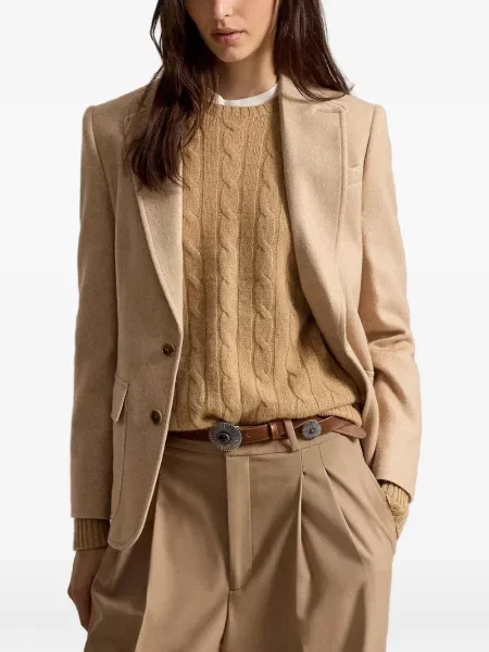 Scurt șapcă Polo Ralph Lauren cu broderie din jerseu maro