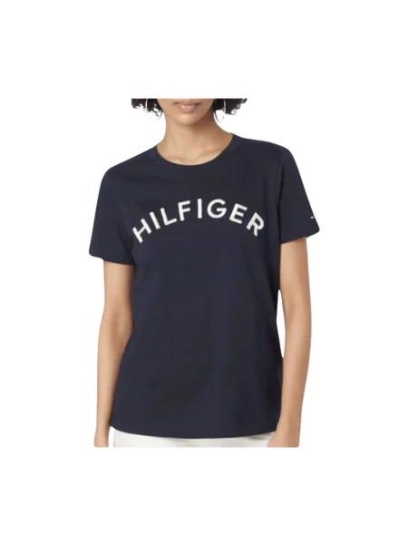 Haftowana koszulka Tommy Hilfiger niebieska
