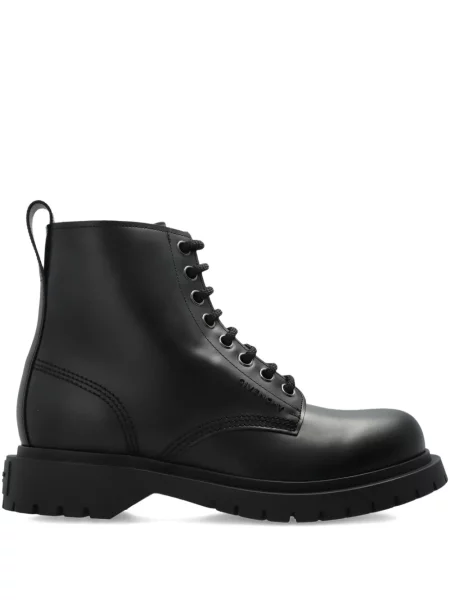 Botine Givenchy cu șireturi din piele negru