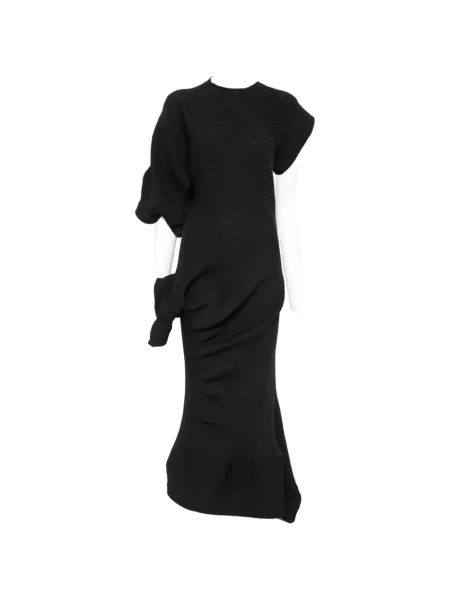 Rochie maxi Issey Miyake asimetrică negru