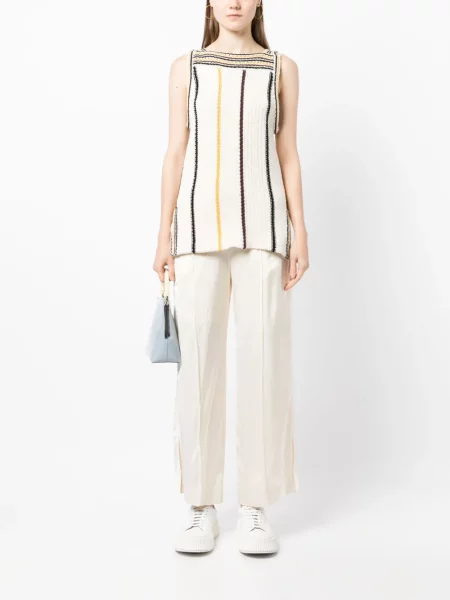 Široké pás kalhoty Jil Sander bílé