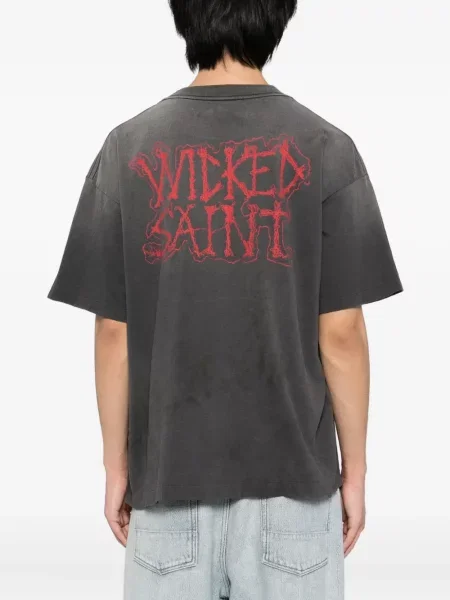 Тениска Saint Mxxxxxx с принт сиво