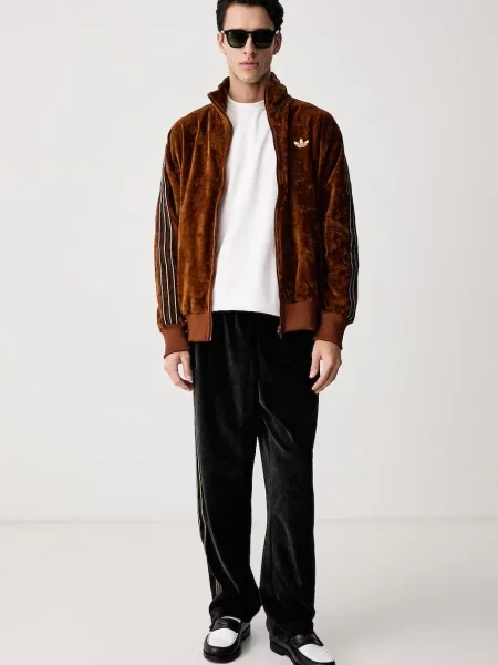 Adidas Originals кофта на застібці велюрова Firebird Velour