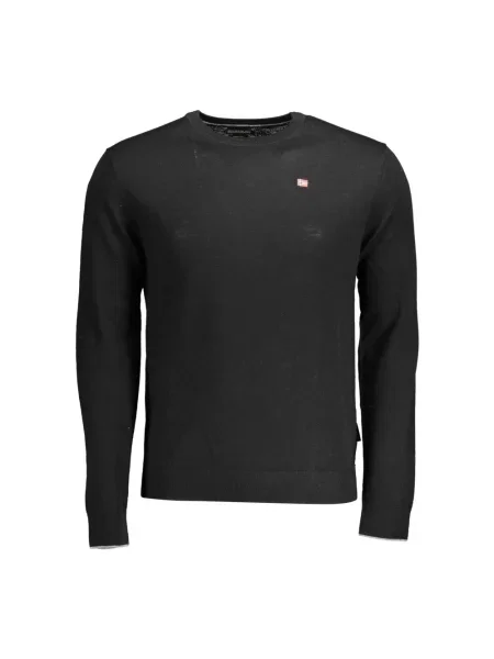 Bluza Napapijri wełniana z paskiem z długim rękawem czarna