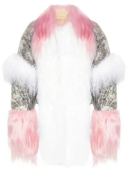 Geacă The Attico din piele de căprioară gri