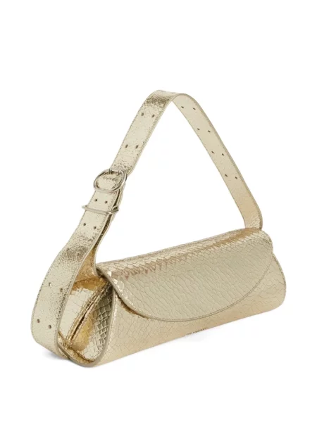 Geanta de piele Jil Sander din piele auriu