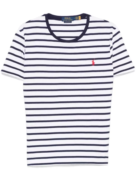 Siuvinėta dryžuota polo marškinėliai Polo Ralph Lauren balta